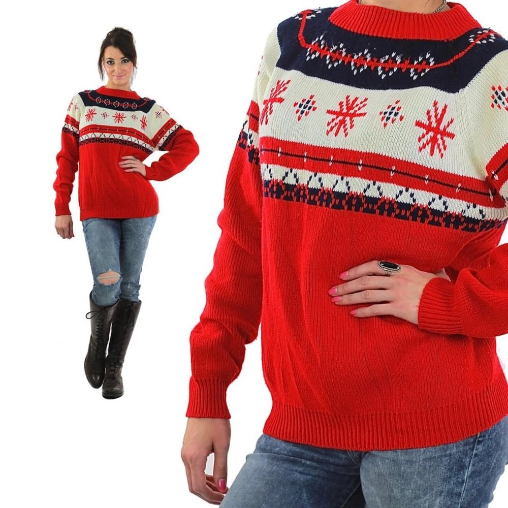 Vintage knit snowflake sweater - Picture 4 of 4